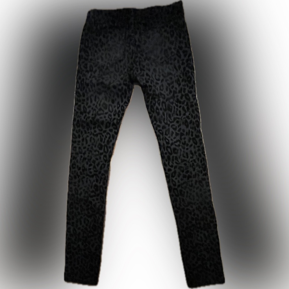 Secretly Evil Black on black leopard print skinny jeans - Size 3